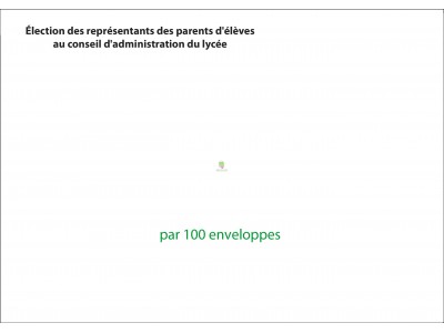 Enveloppes d'envoi du matériel de vote par correspondance pour l'élection au conseil d'administration du lycée