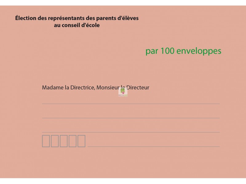 Enveloppes d'acheminement et d'identification élection conseil d'école recto verso