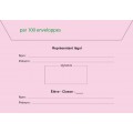Verso enveloppes d'acheminement et d'identification élection conseil d'école avec adresse établissement couleur rose