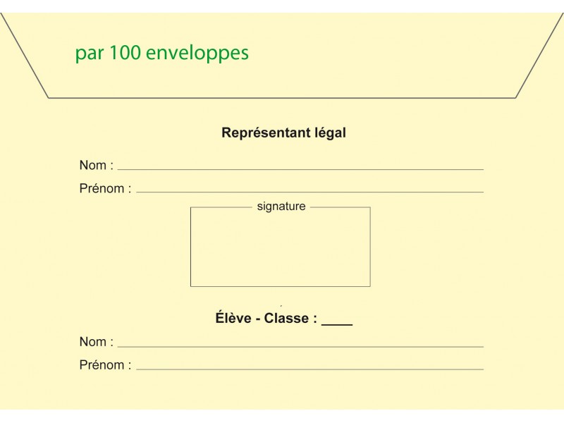 Verso enveloppes d'acheminement et d'identification élection conseil d'administration du collège + adresse établt couleur jaune