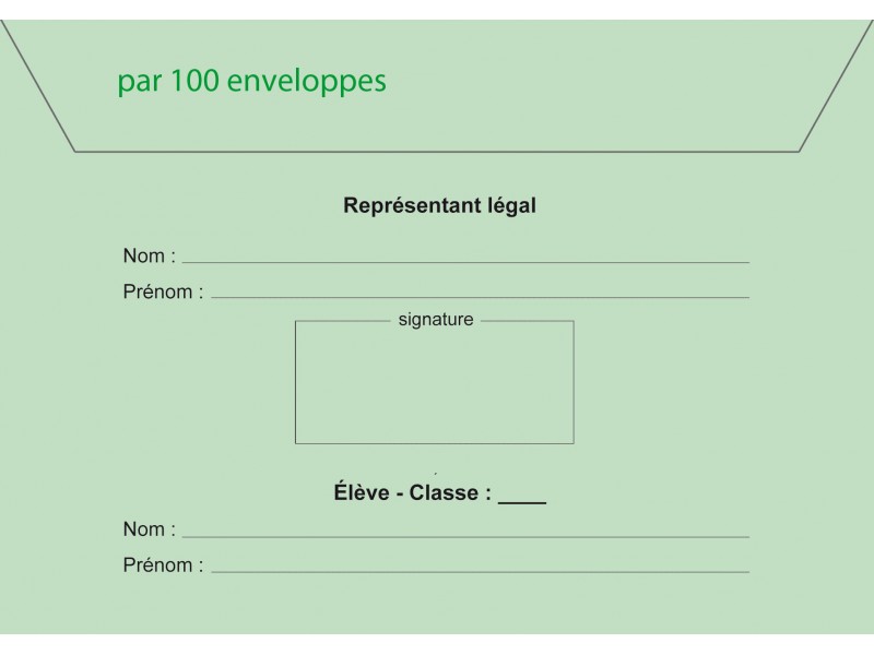 Verso enveloppes d'acheminement et d'identification élection conseil d'administration du collège + adresse établt couleur verte