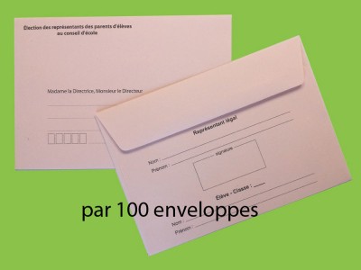 Enveloppes d'acheminement et d'identification élection conseil d'école recto verso