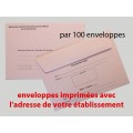 Enveloppes d'acheminement et d'identification élection conseil d'école avec adresse établissement recto verso