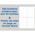 Bulletins de vote prédécoupés avec fichier de mise en page