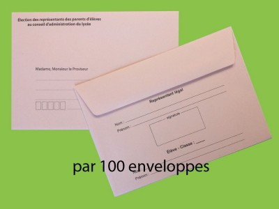 Enveloppes d'acheminement et d'identification pour l'élection au conseil d'administration du lycée