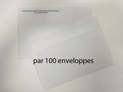 Enveloppes d'envoi du matériel de vote par correspondance pour l'élection au conseil d'école