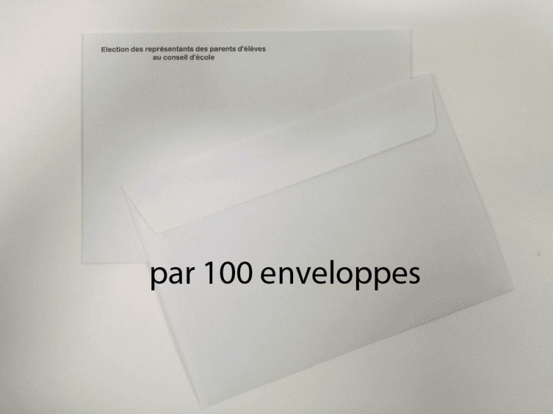Enveloppes d'envoi du matériel de vote par correspondance pour l'élection au conseil d'école recto verso