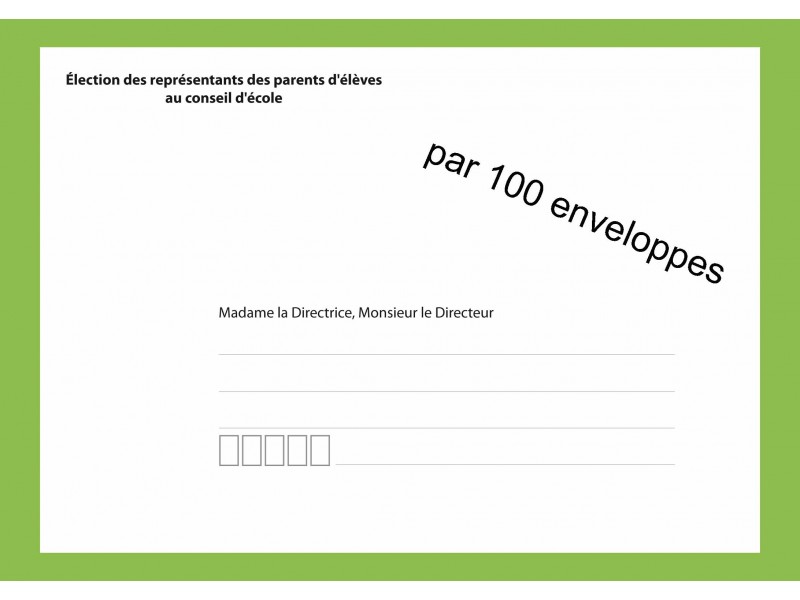 Enveloppes d'acheminement du vote par correspondance pour l'élection au conseil d'école recto verso