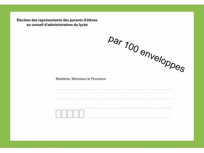 Enveloppes d'acheminement pour l'élection au conseil d'administration du lycée