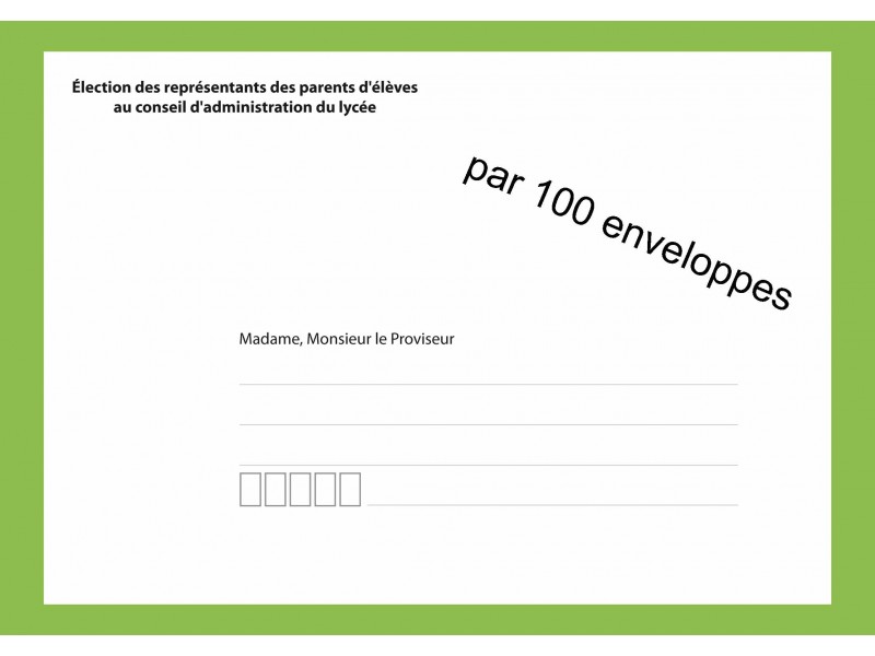 Enveloppes d'acheminement élection au conseil d'administration du lycée recto verso