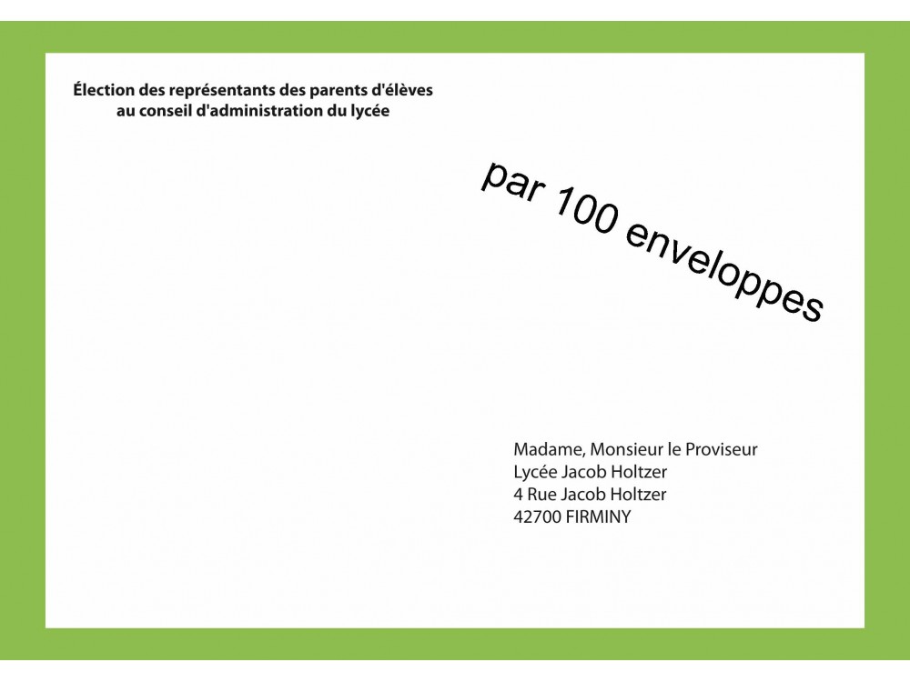 Enveloppes D Acheminement Election Au Conseil D Administration Du Lycee Avec Adresse