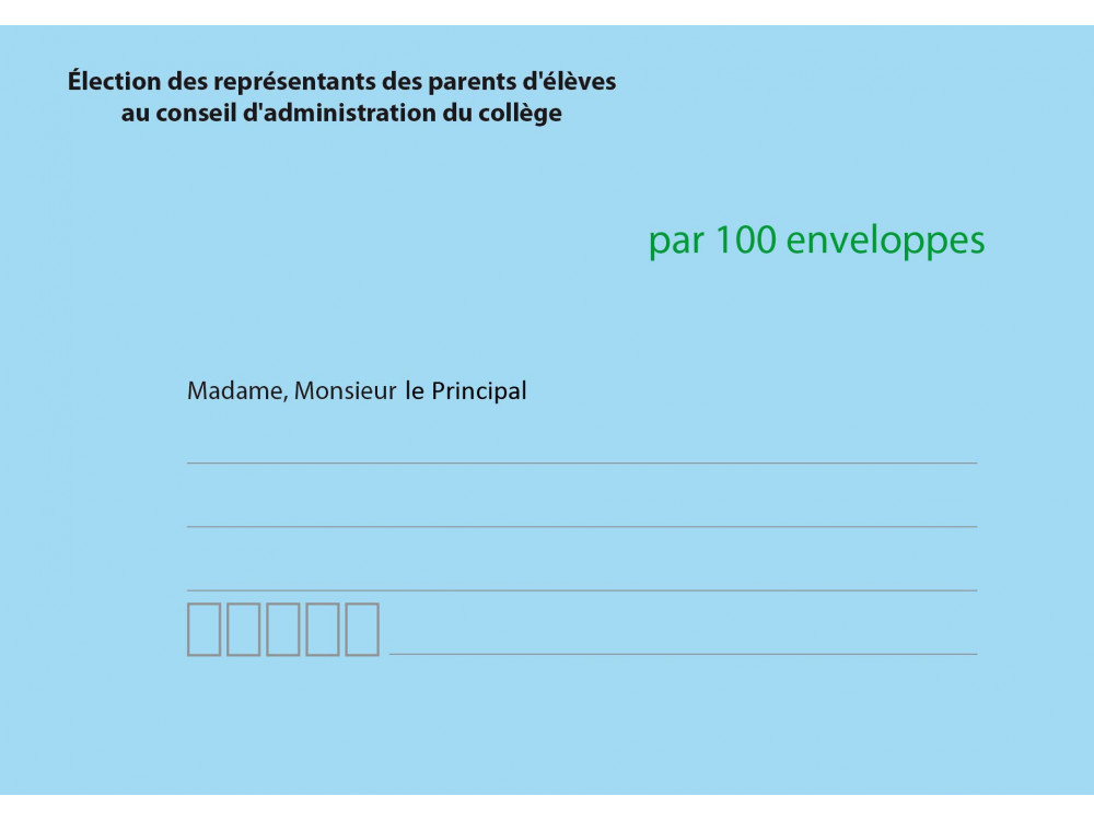 Enveloppes acheminement et identification élection conseil