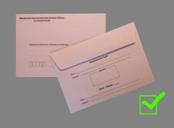 Enveloppes de scrutin élection des représentants des parents d'élèves